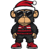 Monkey Christmas Cool X-Mas