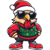 Rooster Christmas Cool X-Mas