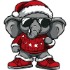 Éléphant Noël Cool Noël