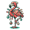 Merry Christmas flamingo with festive
