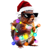 Christmas squirrel with fairy lights