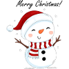 Snowman and snow
