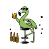 Lustiger grüner Flamingo