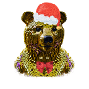 bear,golden bear,bear with sequins,christmas,go