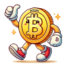 Playful Bitcoin Coin Cartoon Character