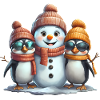 Winter Friends: Penguins & Snowman