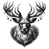 Wintry Deer Antlers Xmas