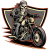 Fearless biker on a gloomy ride