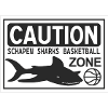 CAUTION SHARKS white