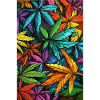 Motifs de feuilles colorées en kaléidoscope