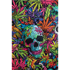 Psychedelic skull in the jungle