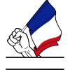Flagge Frankreich transparenter Fausttextraum