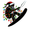 Wakeboarding Santa Claus Wakeboarder Christmas