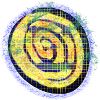 Spirale créative jaune à carreaux