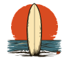 Sunset Retro Surfboard