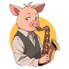 Saxophone Player Pig
