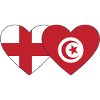 Angleterre Tunisie Drapeau Coeur