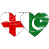 England Pakistan Flag Heart