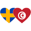 Sweden Tunisia Flag Heart