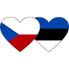 République tchèque Estonie Drapeau Coeur