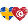 Sweden Tunisia flag heart used