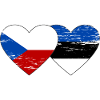 Repubblica Ceca Estonia bandiera cuore usato