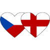 Czech Republic England Flag Heart