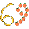 Fruit Motif Bananas and Peaches