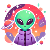 Alien Traveler Cosmic Art