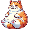 Chubby Tabby Cat Relaxing Illustration