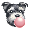 Playful Terrier with Bubble Gum