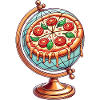 Pizza Globe Melting Cheese Design