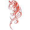 Cheval abstrait rouge
