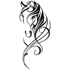 Cheval abstrait noir