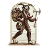Scary Krampus with naughty children
