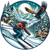 Atemberaubende Wintersport Abenteuerszene
