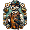 Steampunk Otter with Gears
