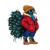 Paon Oiseau Mode Hiver