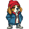 Beagle chien mode hiver