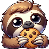 Cute Sloth Cookies Cartoon Snacking