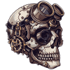 Dieselpunk Zombie Skull