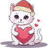 Xmas Cat Kitten Cats Santa Claus
