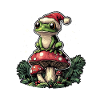 Merry Christmas, frog on
