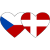 République tchèque Danemark Drapeau Coeur