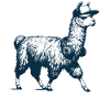 Llama with headphones