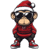 Singe Noël Bande Dessinée Cool