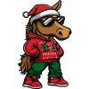 Horse Christmas Comic Cool