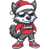 Wolf Christmas Comic Cool