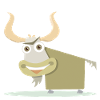 Illustration joyeuse d’une vache tibétaine.