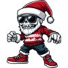Skeleton Christmas Cool X-Mas